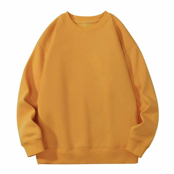 Jalioing Winter Sweatshirts for Women Fleece Lined Crew Neck Long Sleeve Basic Shirts Warm Casual Pullover Tops