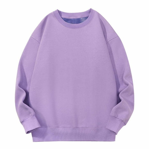 Jalioing Winter Sweatshirts for Women Fleece Lined Crew Neck Long Sleeve Basic Shirts Warm Casual Pullover Tops