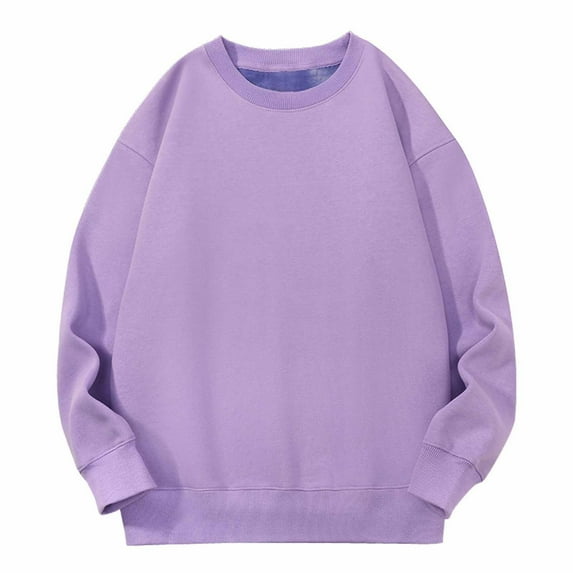 Jalioing Winter Sweatshirts for Women Fleece Lined Crew Neck Long Sleeve Basic Shirts Warm Casual Pullover Tops