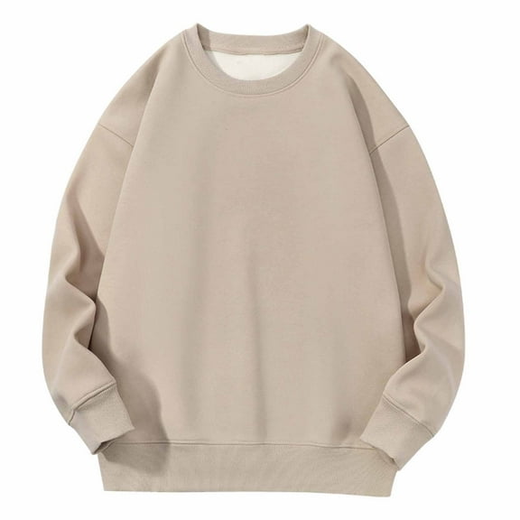 Jalioing Winter Sweatshirts for Women Fleece Lined Crew Neck Long Sleeve Basic Shirts Warm Casual Pullover Tops