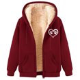 thumbnail image 1 of Jalioing Winter Thermal Jacket for Women Hooded Fleece Lined Long Sleeve Zipper Up Sweatshirts Thick Warm Coat Outerwear, 1 of 4