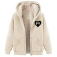 thumbnail image 1 of Jalioing Winter Zipper Up Sweatshirts for Women Thick Warm Fleece Lined Long Sleeve Hooded Jacket Coat Thermal Outerwear, 1 of 4