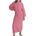 thumbnail image 1 of Jalioing Women 2 Piece Knitted Skirt Set Outfits Crop Sweater with Maxi Skirts Solid Color Elegant Dress Sets (X-Large, Pink), 1 of 7