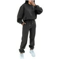 thumbnail image 1 of Jalioing Women's 2 Piece Suits Hoodie Tracksuit Stretch Drawstring Waist Cinch Bottom Pant Athleisure Sweatsuit (Small, Dark Gray), 1 of 8