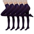 thumbnail image 1 of Jalioing Women's 5 Pairs Solid Color Pantyhose High Waist Semi Opaque Tights Stocking Soft Stretchy Pantyhose, 1 of 1