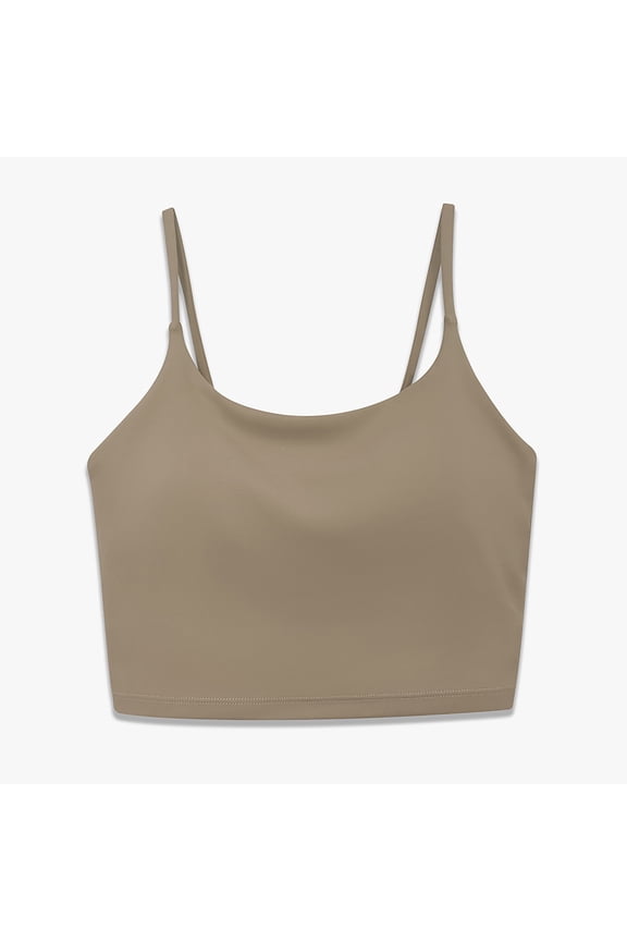 Women's Athletic Tops High Impact Spaghetti Strap Stretchy Crop Yoga Tops Summer Gym Training Tank Tops