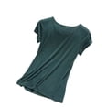 thumbnail image 1 of Jalioing Women's Basic T Shirt Soft Loose Short Sleeve Crew Neck Sleep Shirt Solid Color Comfy Pajama Tees Tops, 1 of 3