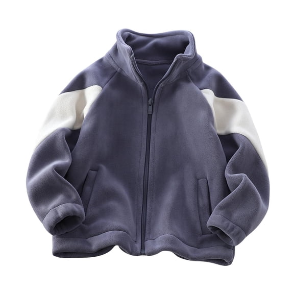 Jalioing Kids Zip Up Jacket Sherpa Fleece Long Sleeve Mock Neck Coat with Pocket Boys Girls Lightweight Jacket Outerwear