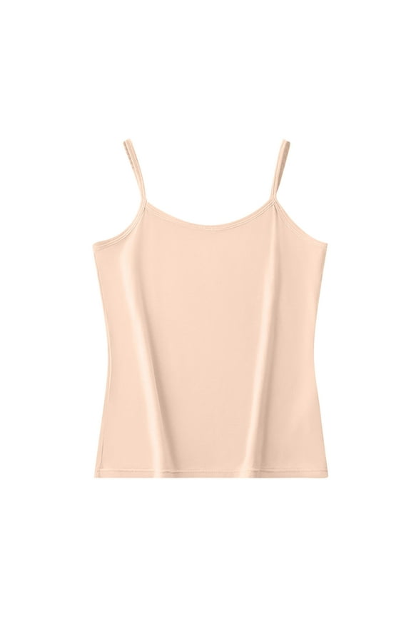 Women's Camisole Pajama Tops Solid Color Soft Comfort Sleep Tank Tops with Adjustable Strap No Padded