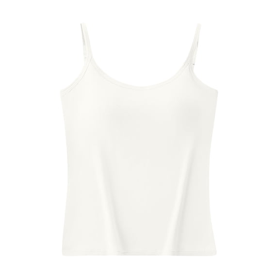 Jalioing Women's Camisole Pajama Tops Solid Color Soft Comfort Sleep Tank Tops with Adjustable Strap Padded