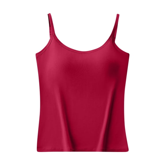Jalioing Women's Camisole Pajama Tops Solid Color Soft Comfort Sleep Tank Tops with Adjustable Strap Padded