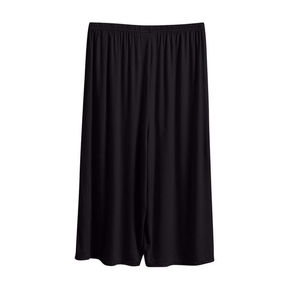Jalioing Women's Capri Pajama Pants Loose Wide Leg Elastic Waist Sleep Bottoms Summer Comfy Basic Sleepwear