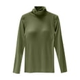 thumbnail image 1 of Jalioing Women's Cotton Shirt Turtle Neck Long Sleeve Undershirt with Padded Soft Comfy Basic Plain Tees Tops, 1 of 3