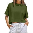 thumbnail image 1 of Jalioing Women's Crop Athletic Tops Casual Basic Short Sleeve Workout T Shirt Summer Sport Tee with Pocket, 1 of 7