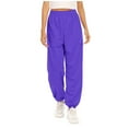 thumbnail image 1 of Jalioing Women's Full-Elastic Waist Sweatpants High Rise Solid Color Baggy Casual Comfy Cinch Bottom Sweatpants (Medium, Purple), 1 of 6