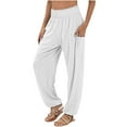 thumbnail image 1 of Jalioing Women's High Waist Lounge Pants Baggy Loose Athletic Yoga Trousers Casual Workout Slacks with Pocket, 1 of 6