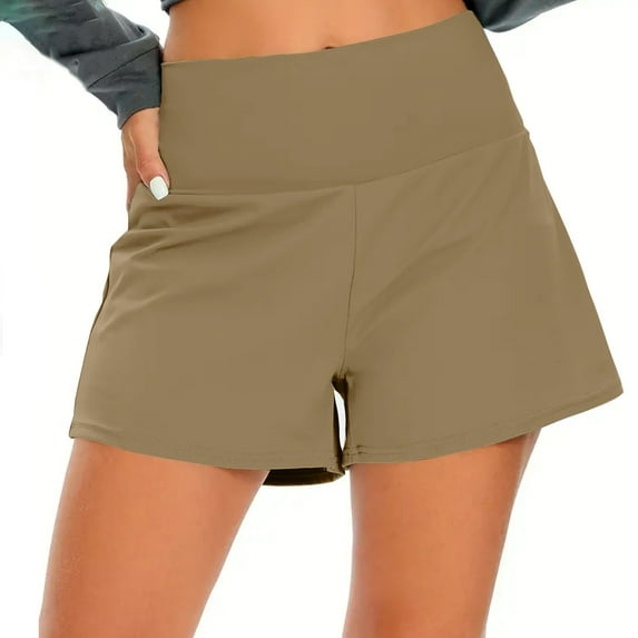 Jalioing Women's High Waist Stretchy Yoga Shorts Breathable Comfy Athletic Shorts with Liner Summer Sport Shorts