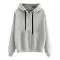thumbnail image 1 of Jalioing Women's Hooded Sweatshirts Casual Long Sleeve Drawstring Hoodies Solid Color Basic Pullover Shirts, 1 of 2