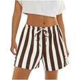 thumbnail image 1 of Jalioing Women's Lounge Shorts Elastic Waist Striped Casual Shorts Summer Fashion Drawstring Beach Shorts, 1 of 9