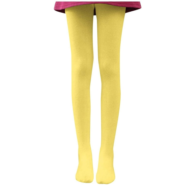 Jalioing Women s Plus Size Body Stocking Solid Color Stretch Dance Tight Socks No Show Bassic Pantyhose XL Yellow