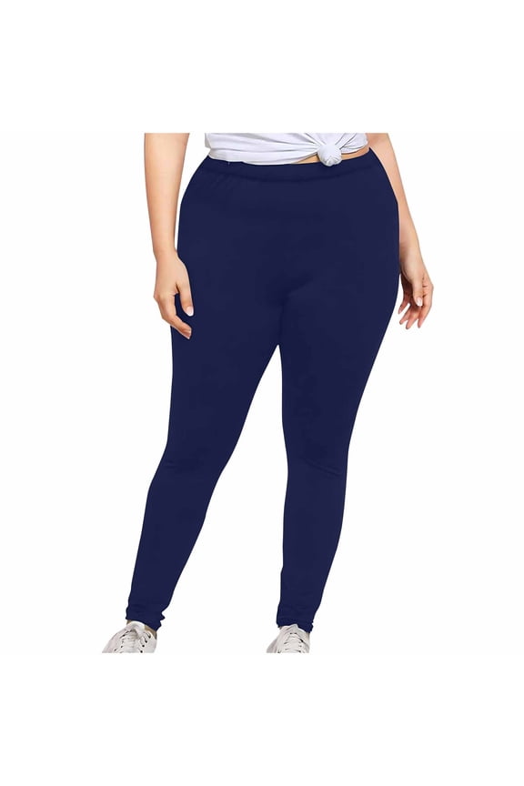 Women's Plus Size Leggings Stretchy Petite Leg Yoga Pants Lightweight Plain Basic Leggings XL-5XL