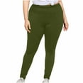 thumbnail image 1 of Jalioing Women's Plus Size Leggings Stretchy Petite Leg Yoga Pants Lightweight Plain Basic Leggings XL-5XL, 1 of 7