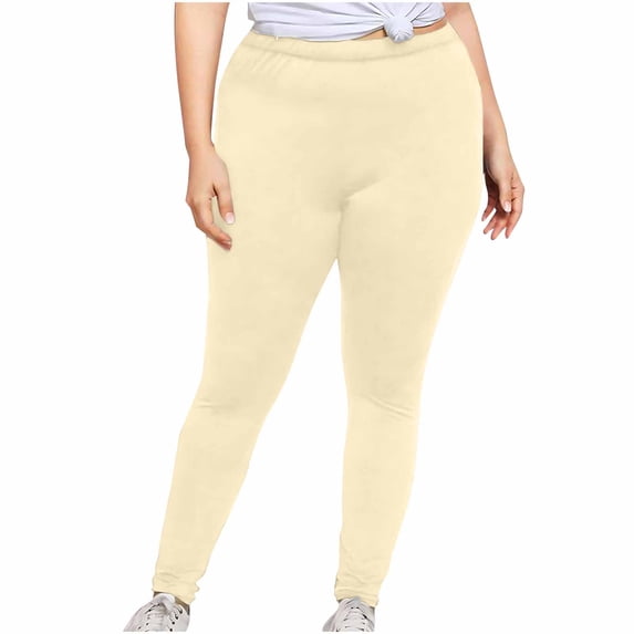 Jalioing Women's Plus Size Leggings Stretchy Workout Yoga Pants Lightweight Plain Basic Leggings XL-5XL