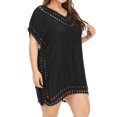 thumbnail image 1 of Jalioing Women's Plus Size Swimsuit Cover Up Crochet V Neck Summer Beach Dress Bating Suit Swimwear Cover Up, 1 of 6