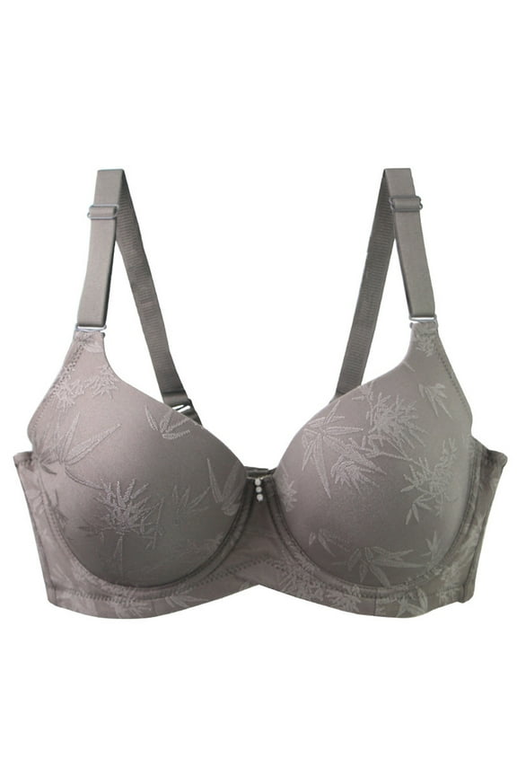 Women's Plus Size Underwire Bras Lightweight Push Up Everyday Bra Solid Bralettes with Adjustable Strap