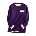 thumbnail image 1 of Jalioing Women's Plus Size Winter Tops Sherpa Fleece Lined Basic Shirt Long Sleeve Crew Neck Thick Warm Pullover, 1 of 3