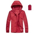 thumbnail image 1 of Jalioing Women's Raincoat Windproof Waterproof Sun Protection Hoodie Jacket Lightweight Pickable Rain Jacket, 1 of 2