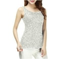 thumbnail image 1 of Lmnyox Women's Sequin Tops Sparkly Shiny Scoop Neck Sleeveless Tank Tops Slim Fashion Night Out Club Shirts, 1 of 6