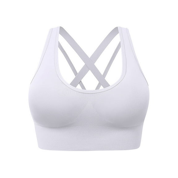 Jalioing Women's Sport Bra Criss-Cross Back High Impact Yoga Bras Plus Size Quick Dry Workout Bras