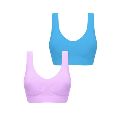 Jalioing Women's Sport Bras 2Pcs Seamless Full Coverage Supportive Bralettes Wireless Push Up Yoga Athletic Bra