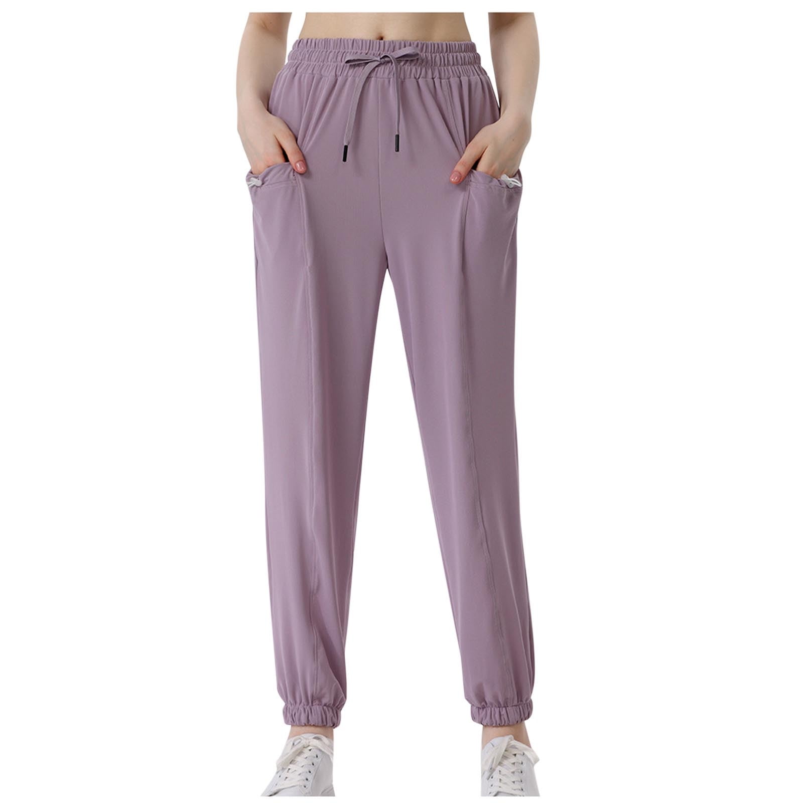 Women's Solid Color Breathable And Hanging Sports Pants