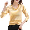 thumbnail image 1 of Jalioing Women's Striped Basic T Shirt Long Sleeve Casual Pullover Tee Spring Summer Fashion Shirts Tops, 1 of 2