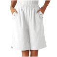 thumbnail image 1 of Jalioing Women's Summer Casual Shorts Wide Leg Loose Shorts with Pocket Elastic High Waist Knee Length Shorts, 1 of 7