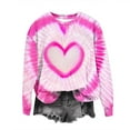 thumbnail image 1 of Jalioing Women's Sweatshirt for Valentine's Day Drop Shoulder Pullover Top Tie-Dye Print Fashion Tunics (3X-Large, Pink), 1 of 6