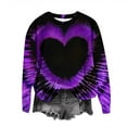 thumbnail image 1 of Jalioing Women's Sweatshirt for Valentine's Day Drop Shoulder Pullover Top Tie-Dye Print Fashion Tunics (Large, Purple), 1 of 6