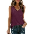 thumbnail image 1 of Jalioing Women's Tank Tops Dressy Fashion V Neck Sleeveless Tees Casual Trendy Summer T Shirts, 1 of 9
