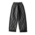 thumbnail image 1 of Jalioing Women's Thermal Winter Pants Padded Lined High Waist Solid Color Straight Leg Casual Cozy Trousers (Medium, Black), 1 of 8