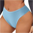 thumbnail image 1 of Jalioing Women's Underwear Ribbed Low Rise Briefs Breathable Full Coverage Underpants Ladies Comfortable Panties, 1 of 9