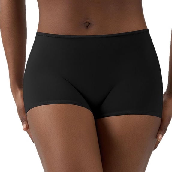 Jalioing Women's Underwear Soft Stretchy Mid Waist Boyshorts Underpants Breathable Seamless Full Coverage Panties