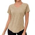 thumbnail image 1 of Jalioing Women's Workout T Shirt Breathable Loose Short Sleeve Athletic Shirts Lightweight V Neck Quick Dry Sport Tees, 1 of 8