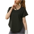 thumbnail image 1 of Jalioing Women's Workout Tops Breathable Loose Short Sleeve Crew Neck Gym Athletic Tee Shirt Summer Sport T Shirt, 1 of 3