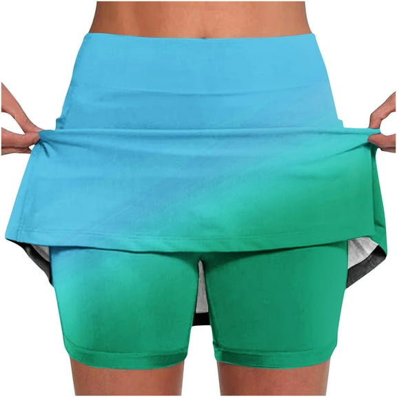 Jalioing Womens Athletic Skorts Colorful High Waist Tennis Skirts Plus Size Stretchy Workout Golf Skirt Skorts