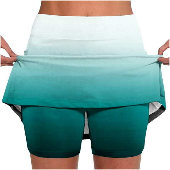 Jalioing Womens Athletic Skorts Colorful High Waist Tennis Skirts Plus Size Stretchy Workout Golf Skirt Skorts