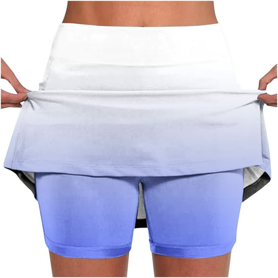 Jalioing Womens Athletic Skorts Colorful High Waist Tennis Skirts Plus Size Stretchy Workout Golf Skirt Skorts
