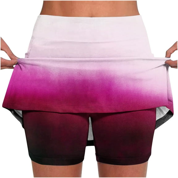 Jalioing Womens Athletic Skorts Colorful High Waist Tennis Skirts Plus Size Stretchy Workout Golf Skirt Skorts