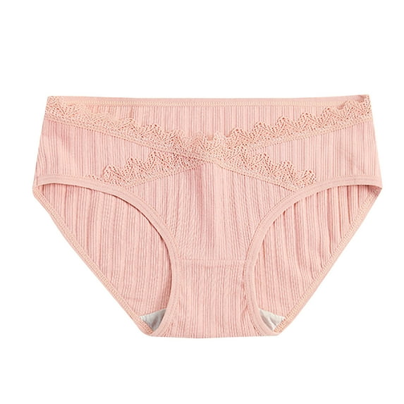 Jalioing Women's Cotton Underwear Ribbed Breathable Low Rise Briefs Comfortable Full Coverage Panties